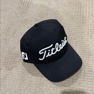 NWT Titleist Black Cap with White Logo